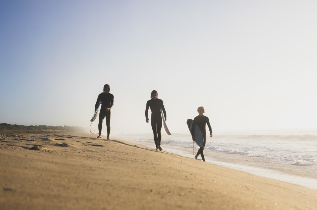 Surfers enjoying a morning out at Bennetts Beach, Hawks Nest.